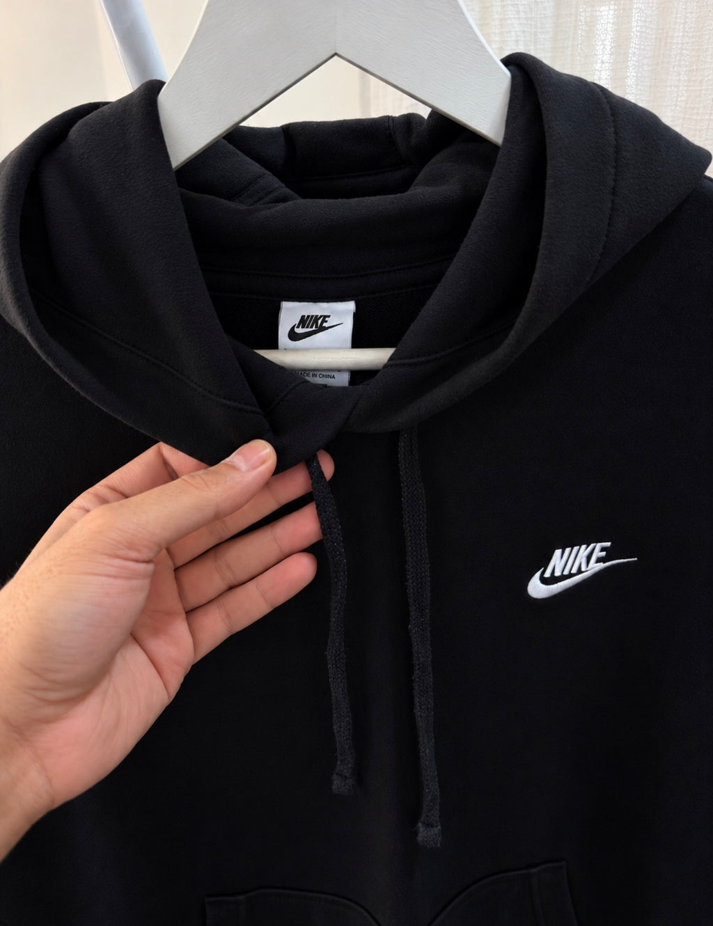 Nike embroidered black hoodie