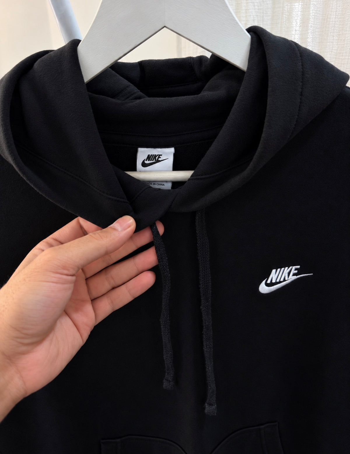 Nike embroidered black hoodie