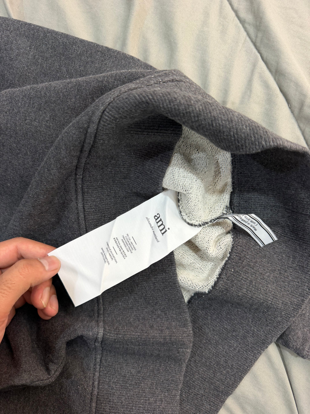 Ami grey heavyweight hoodie