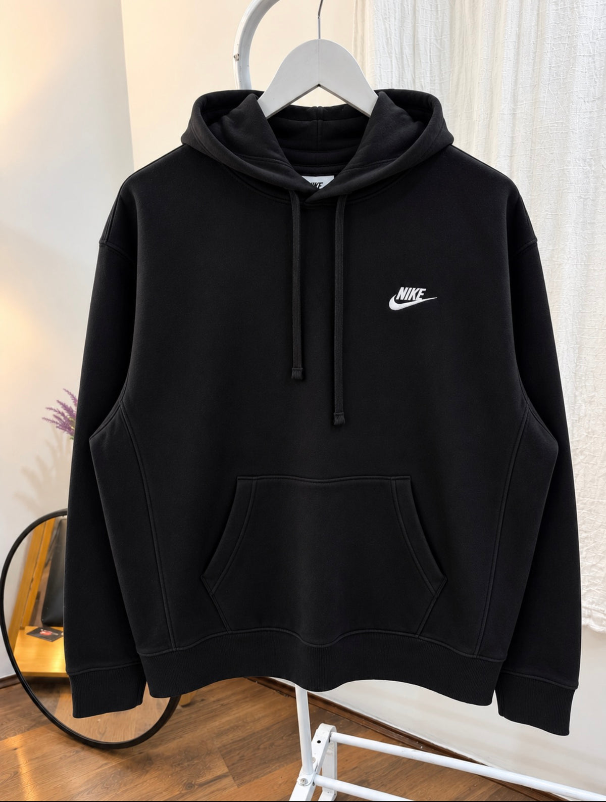 Nike embroidered black hoodie