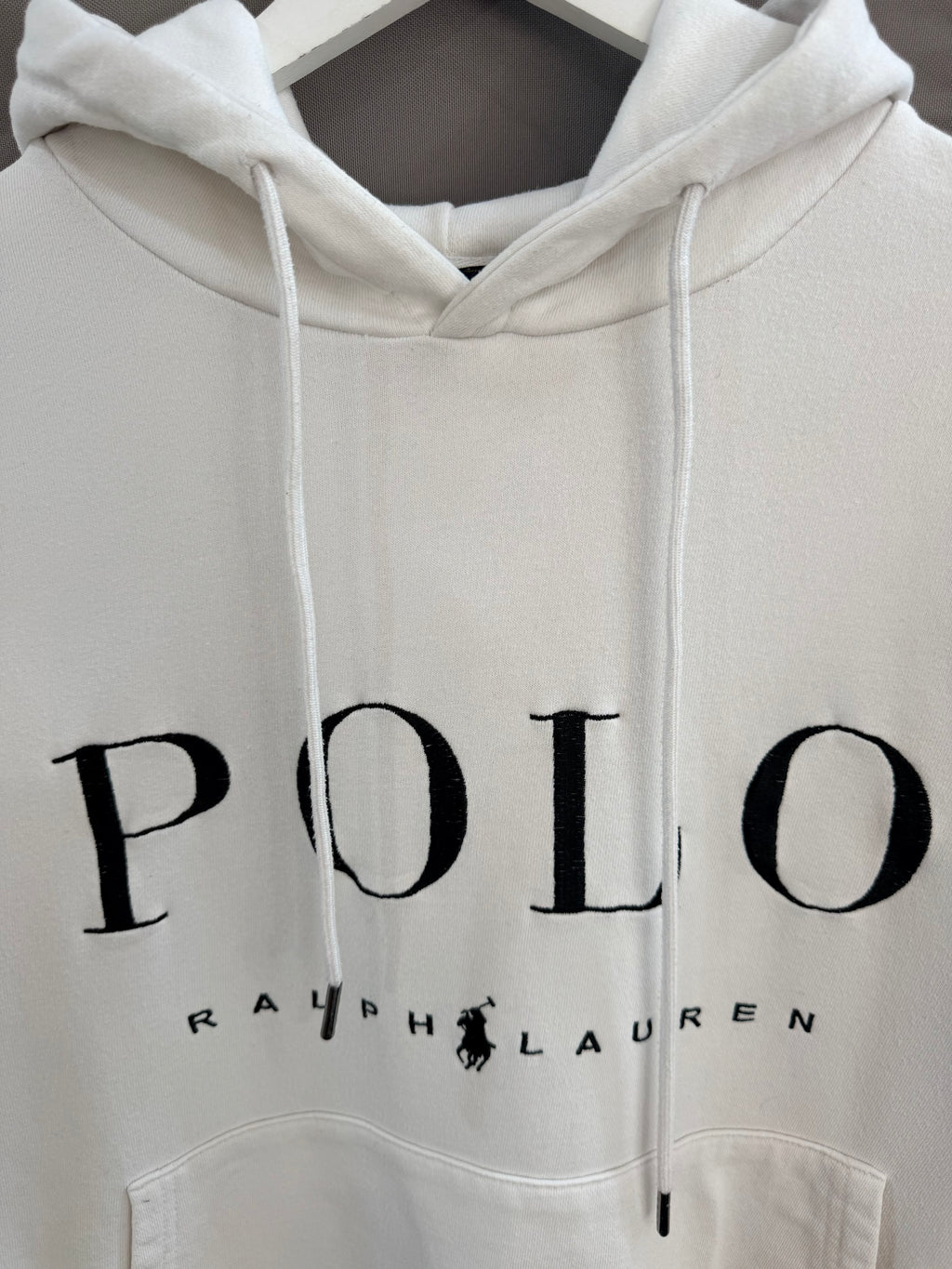 Ralph lauren white embroidered hoodie