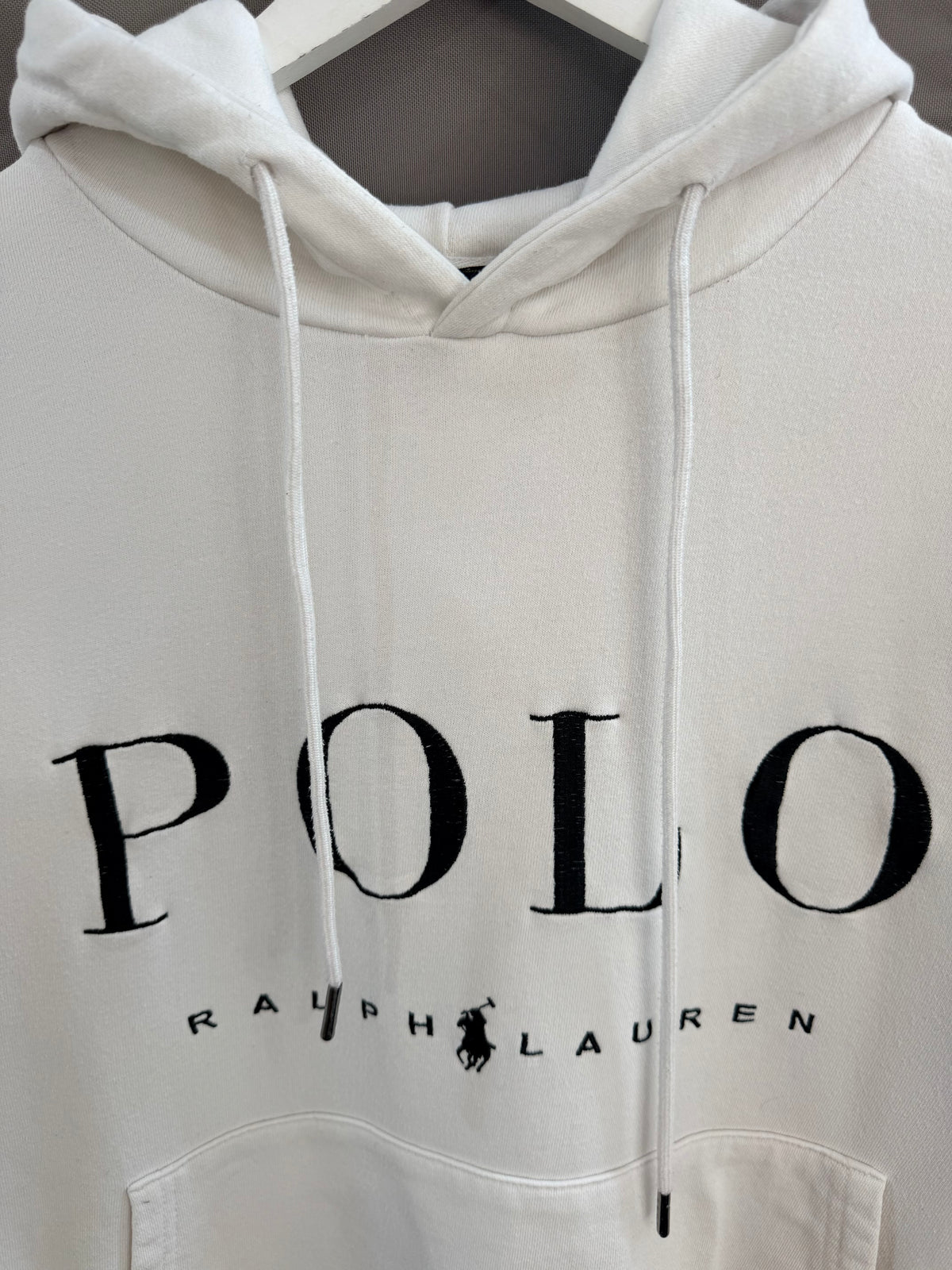 Ralph lauren white embroidered hoodie