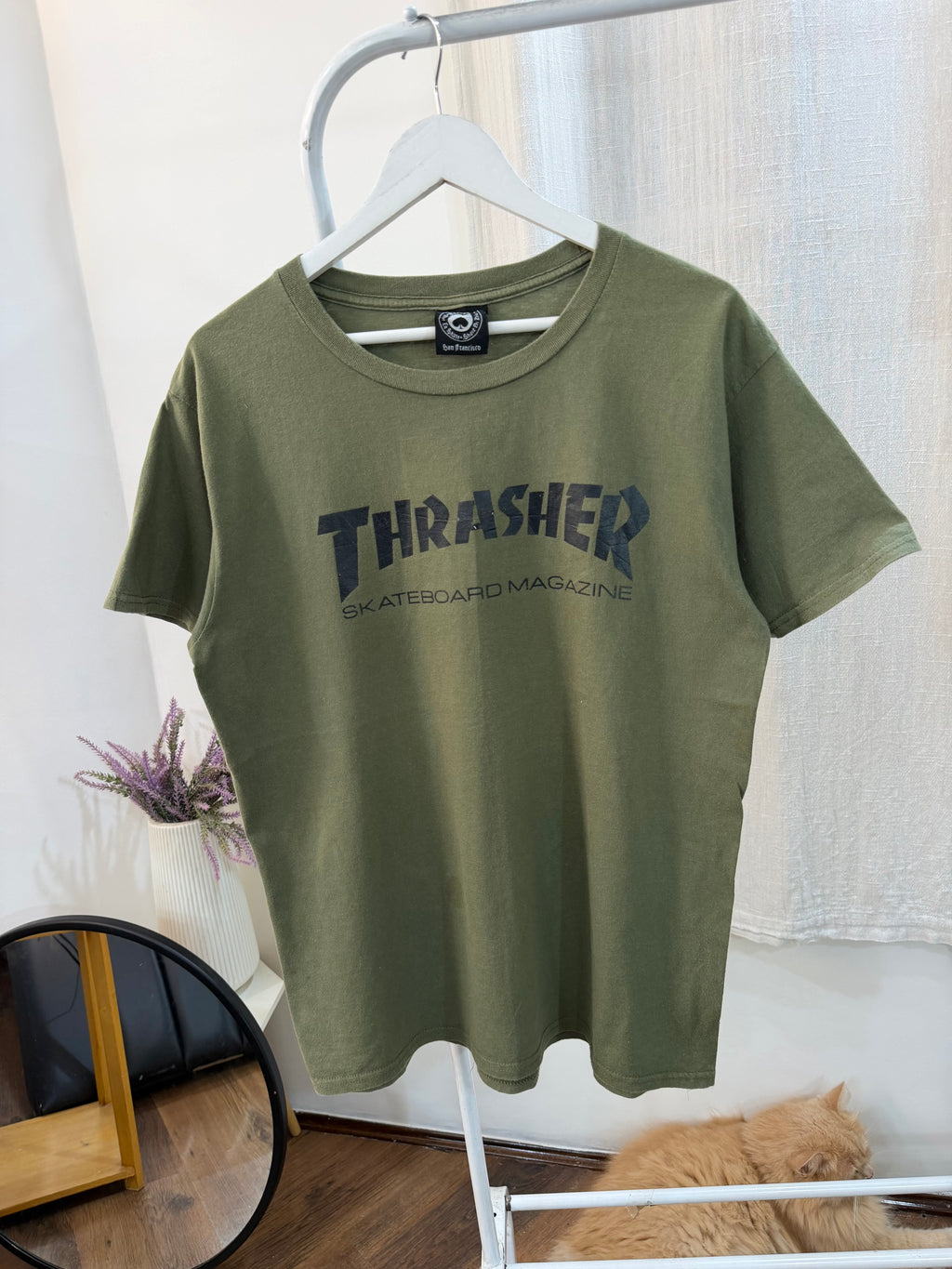 Thrasher green skateboard tee