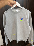 Nike grey multi logo embroidered sweatshirt