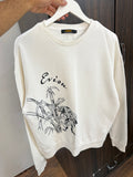 Evisu white embroidered sweatshirt