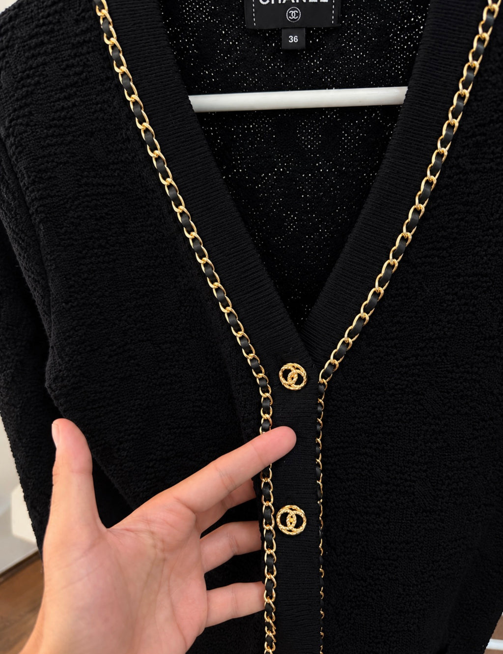 Channel cocomark button cardigan