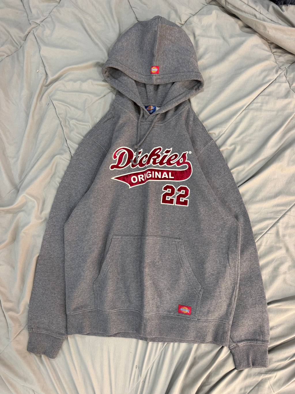 Dickies grey velvet logo hoodie