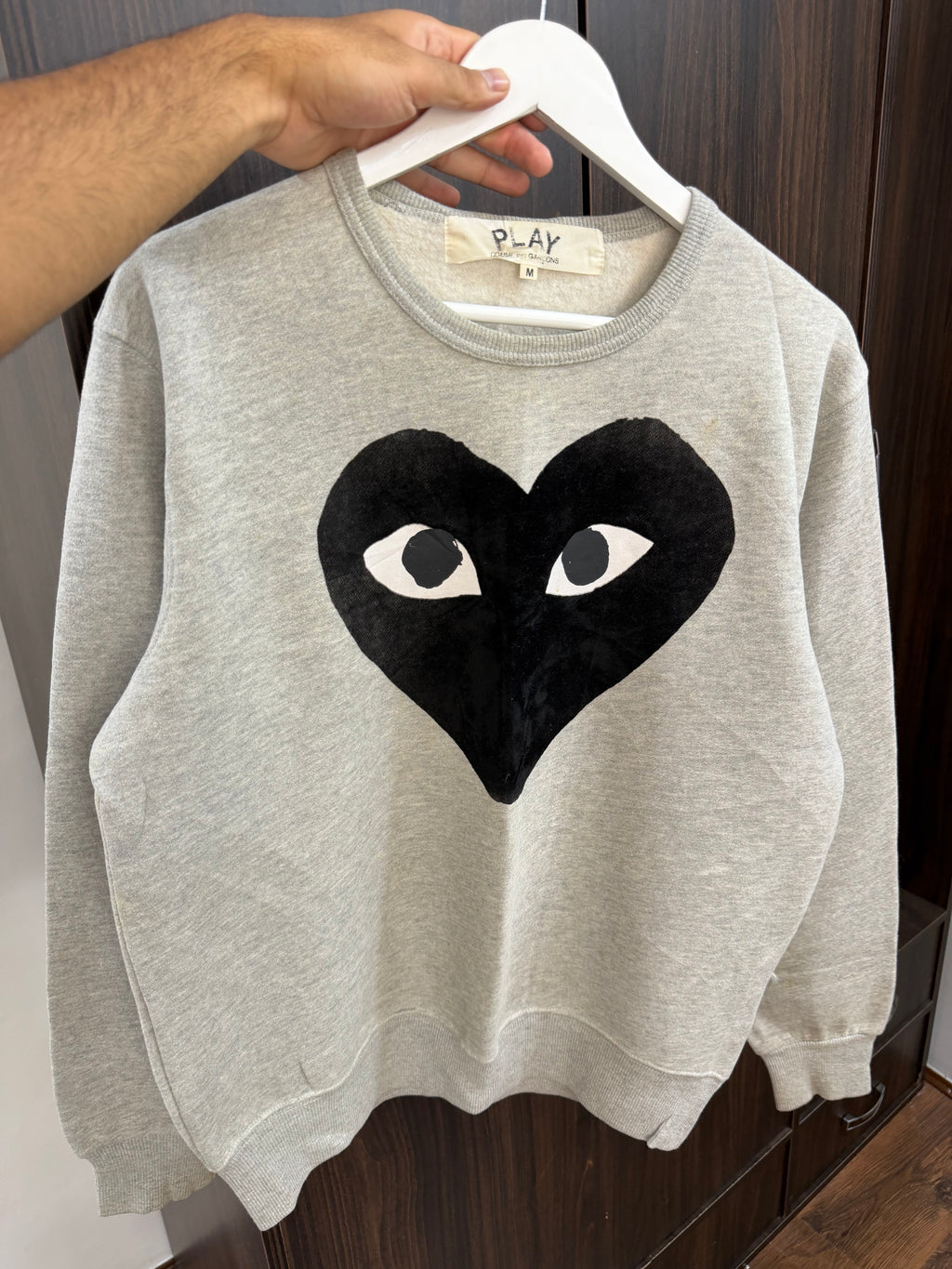 Cdg play grey sweatshirt
