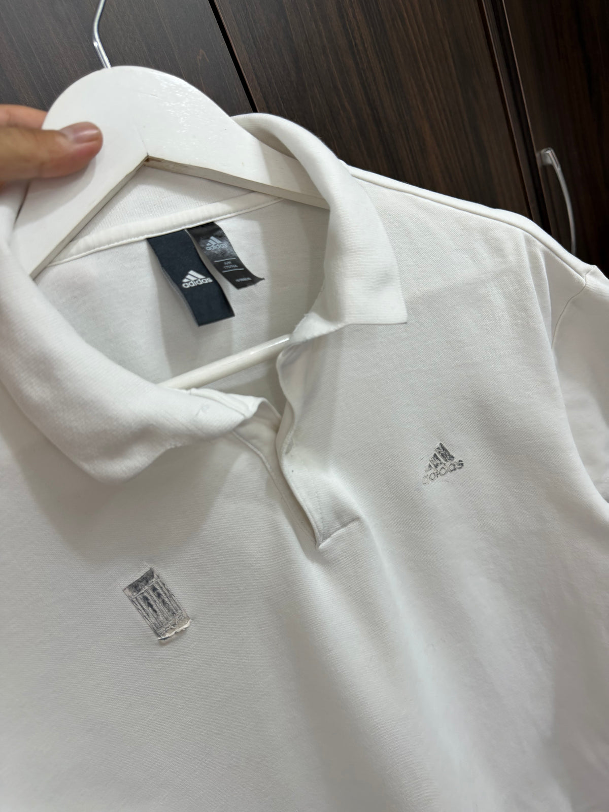 Adidas white polo tee