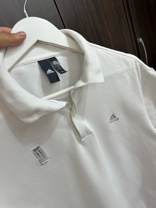 Adidas white polo tee