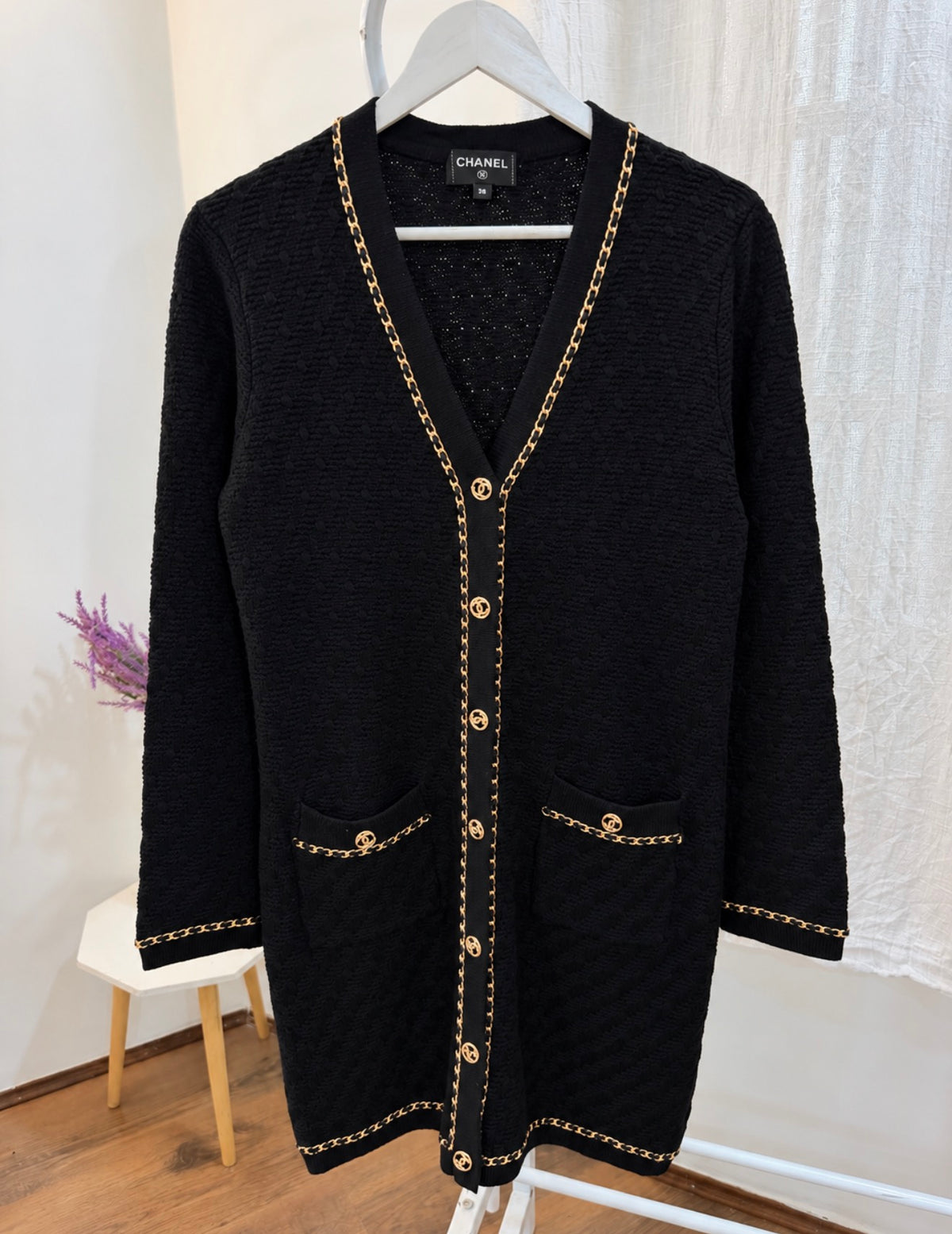 Channel cocomark button cardigan
