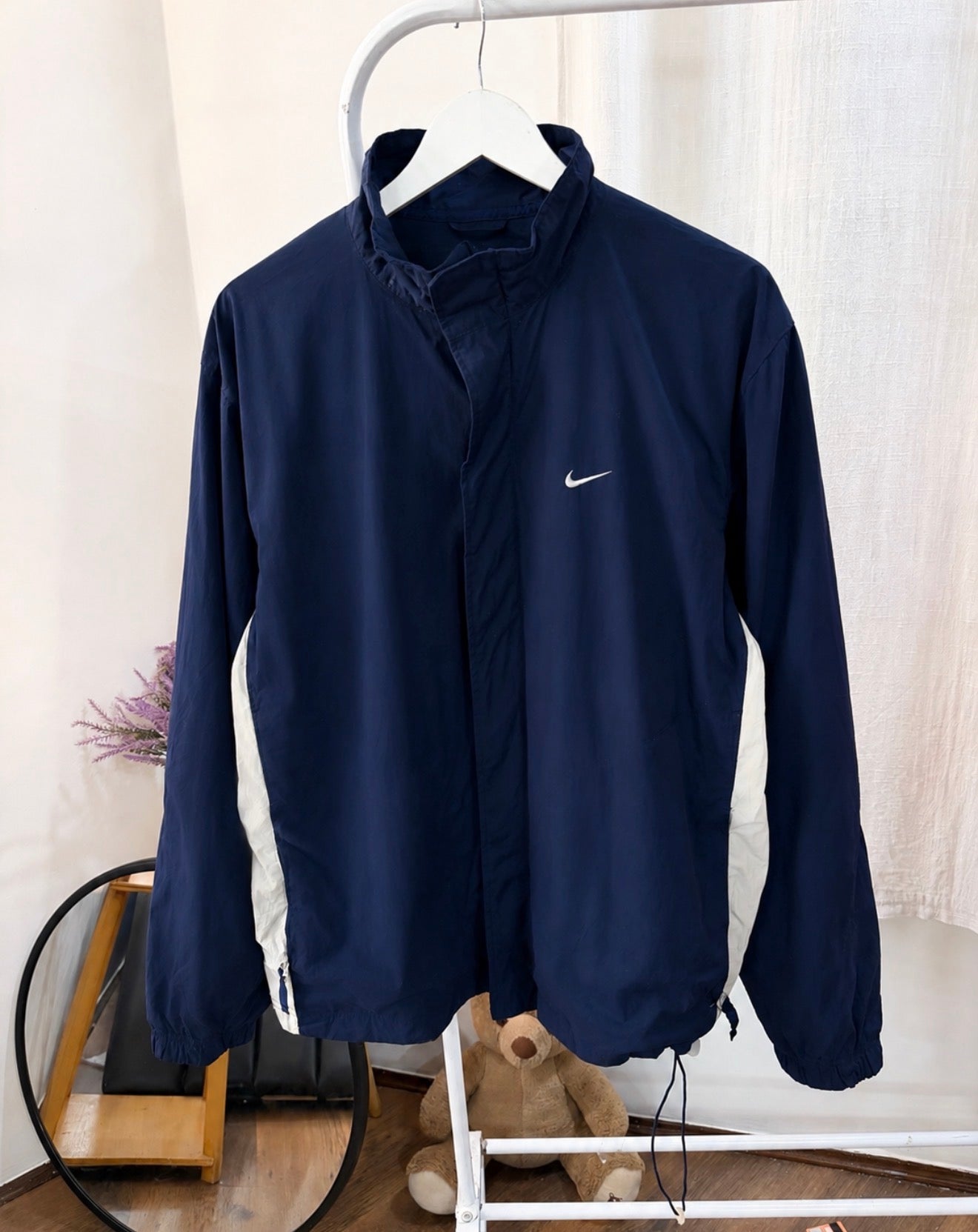 Nike blue swoosh windbreaker