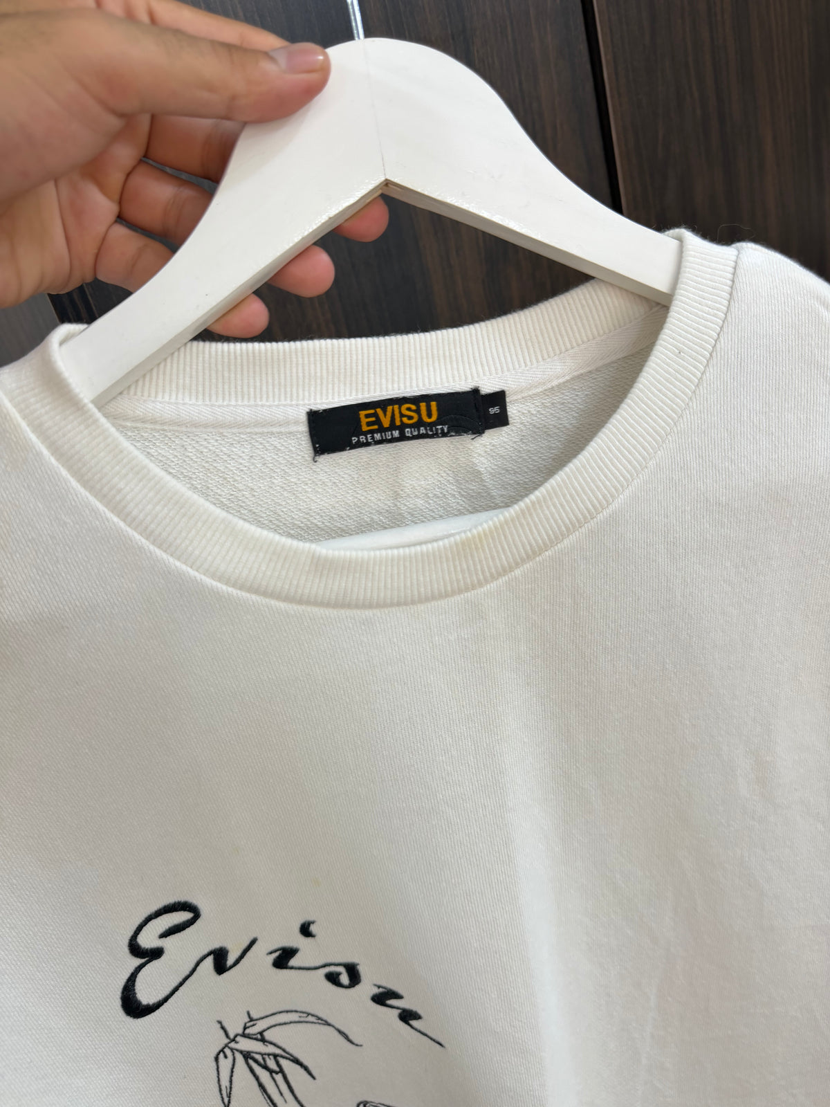 Evisu white embroidered sweatshirt