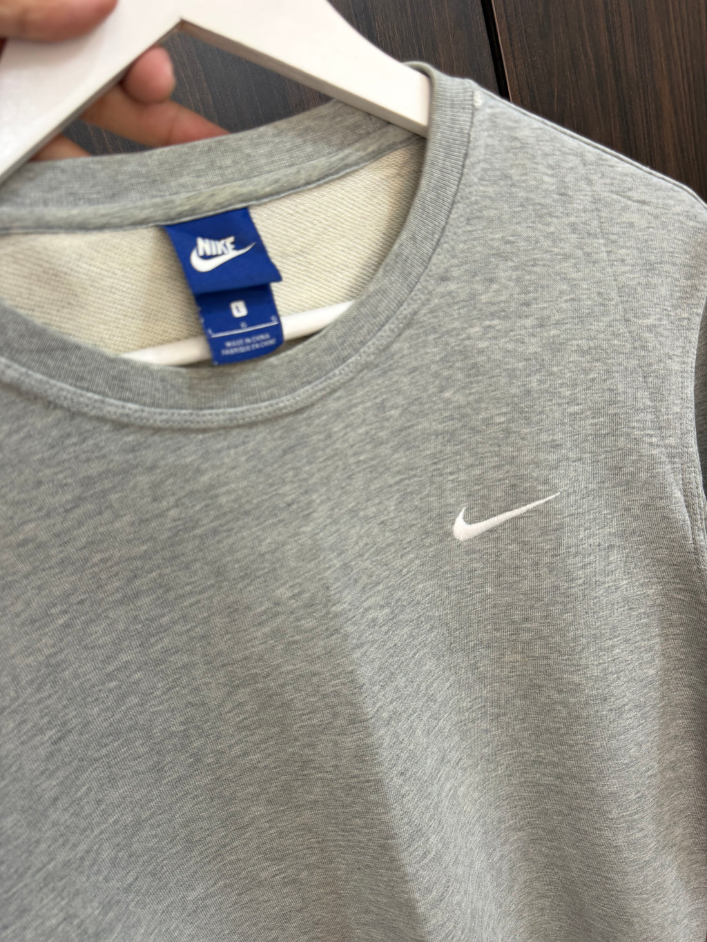 Nike grey swoosh sweatshirt