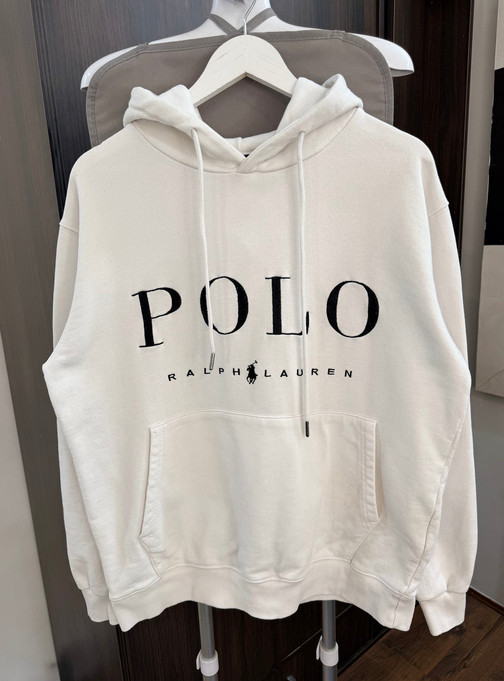 Ralph lauren white embroidered hoodie