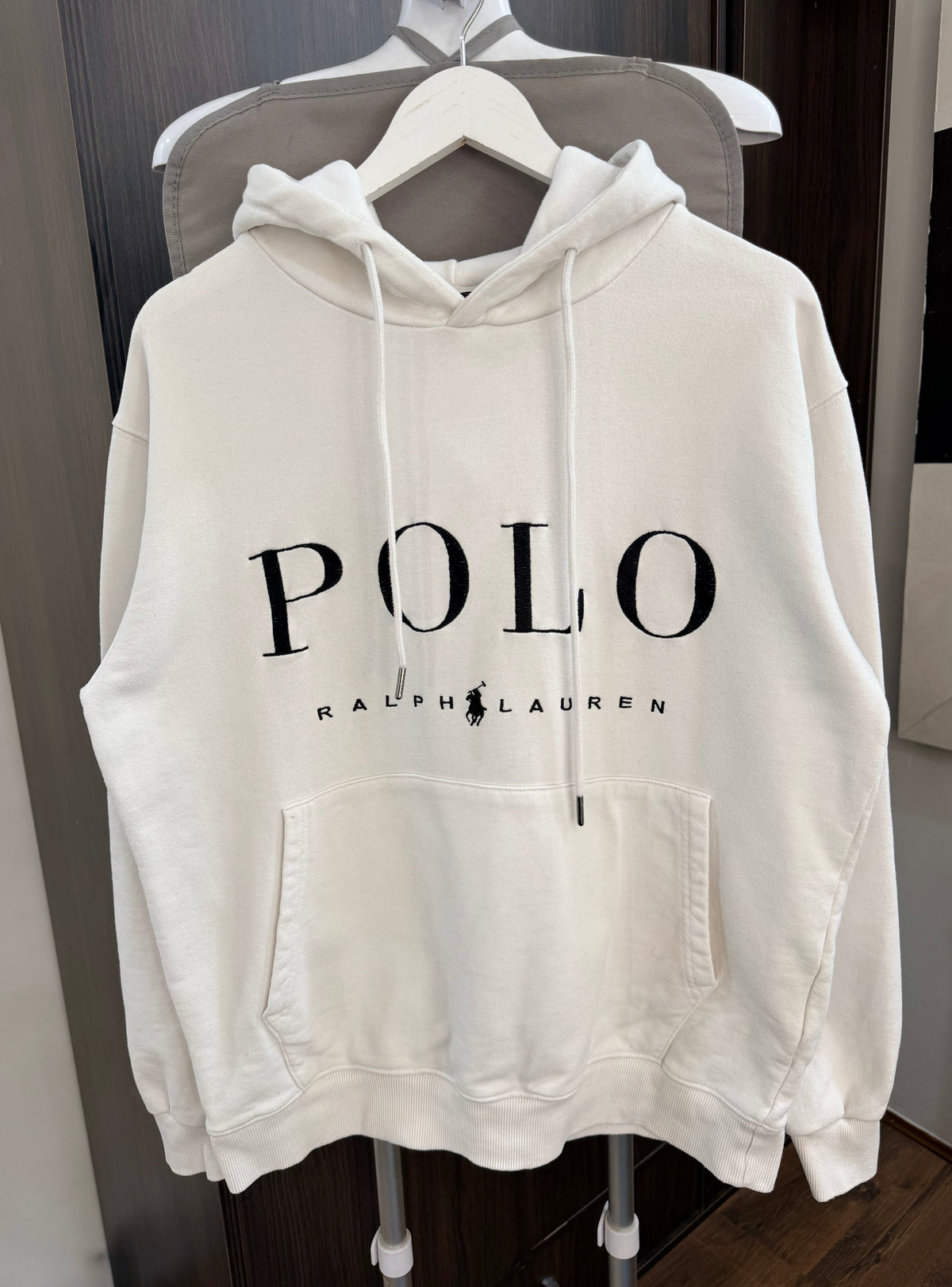 Ralph lauren white embroidered hoodie
