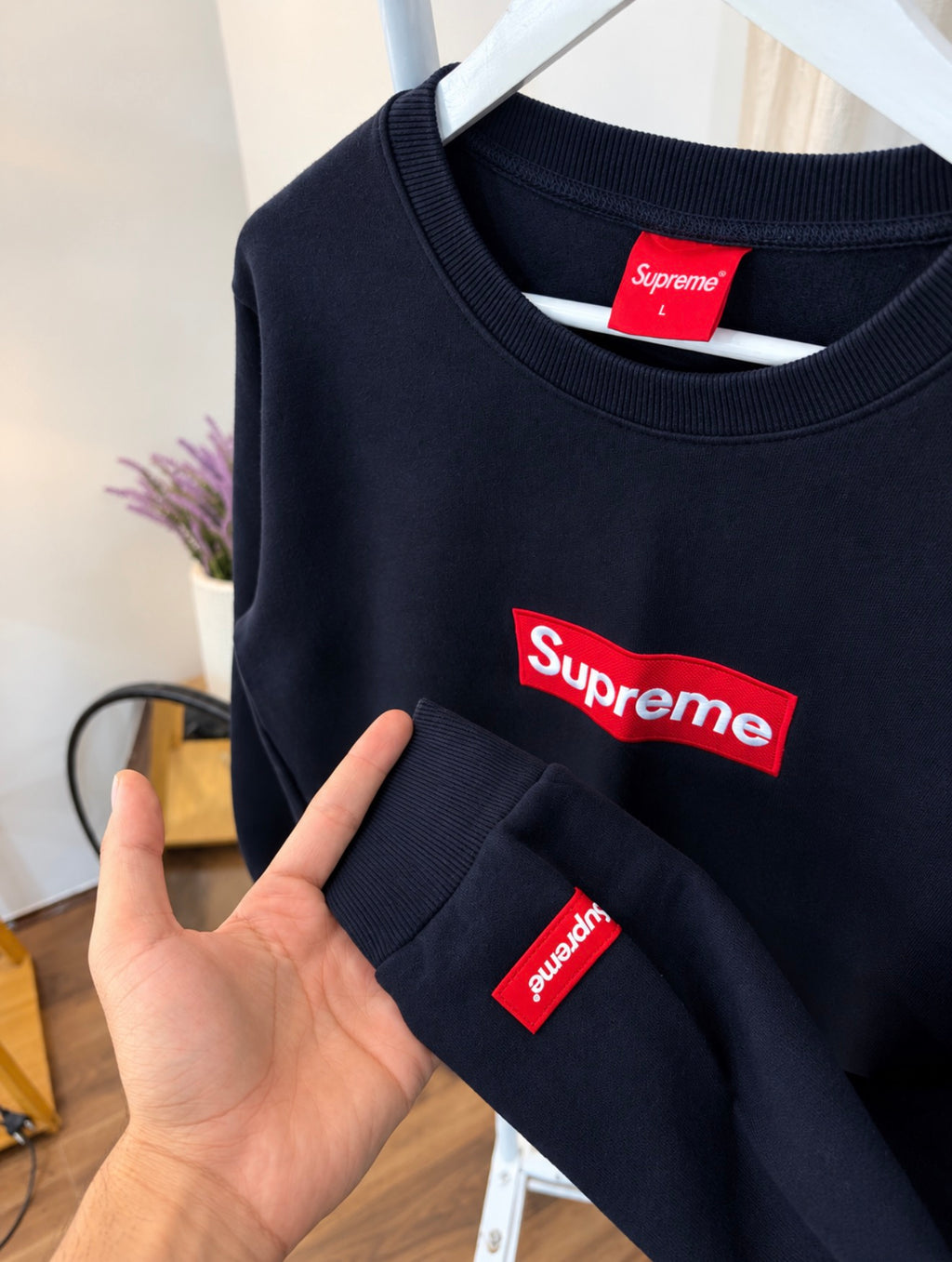 Supreme blue sweatshirt