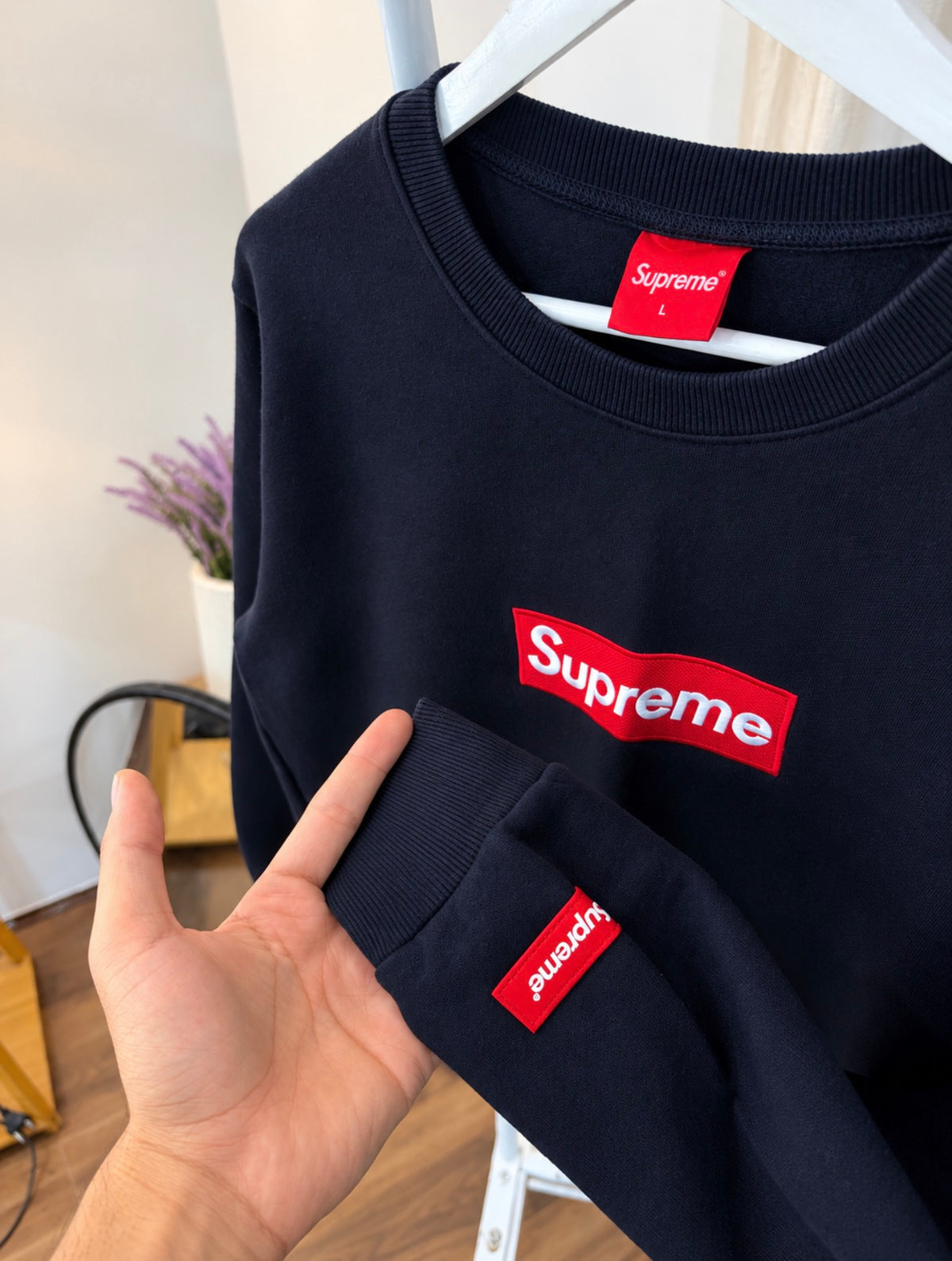 Supreme blue sweatshirt