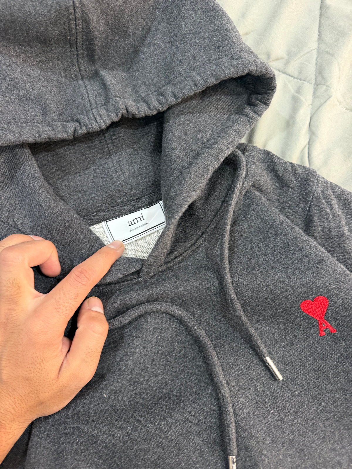 Ami grey heavyweight hoodie