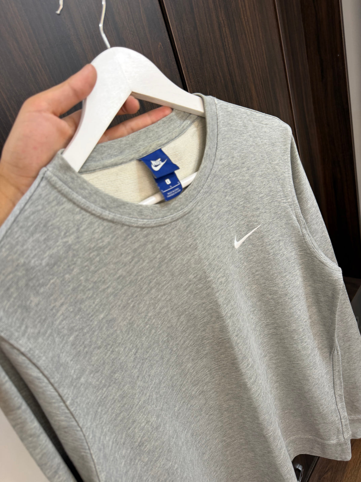Nike grey swoosh sweatshirt