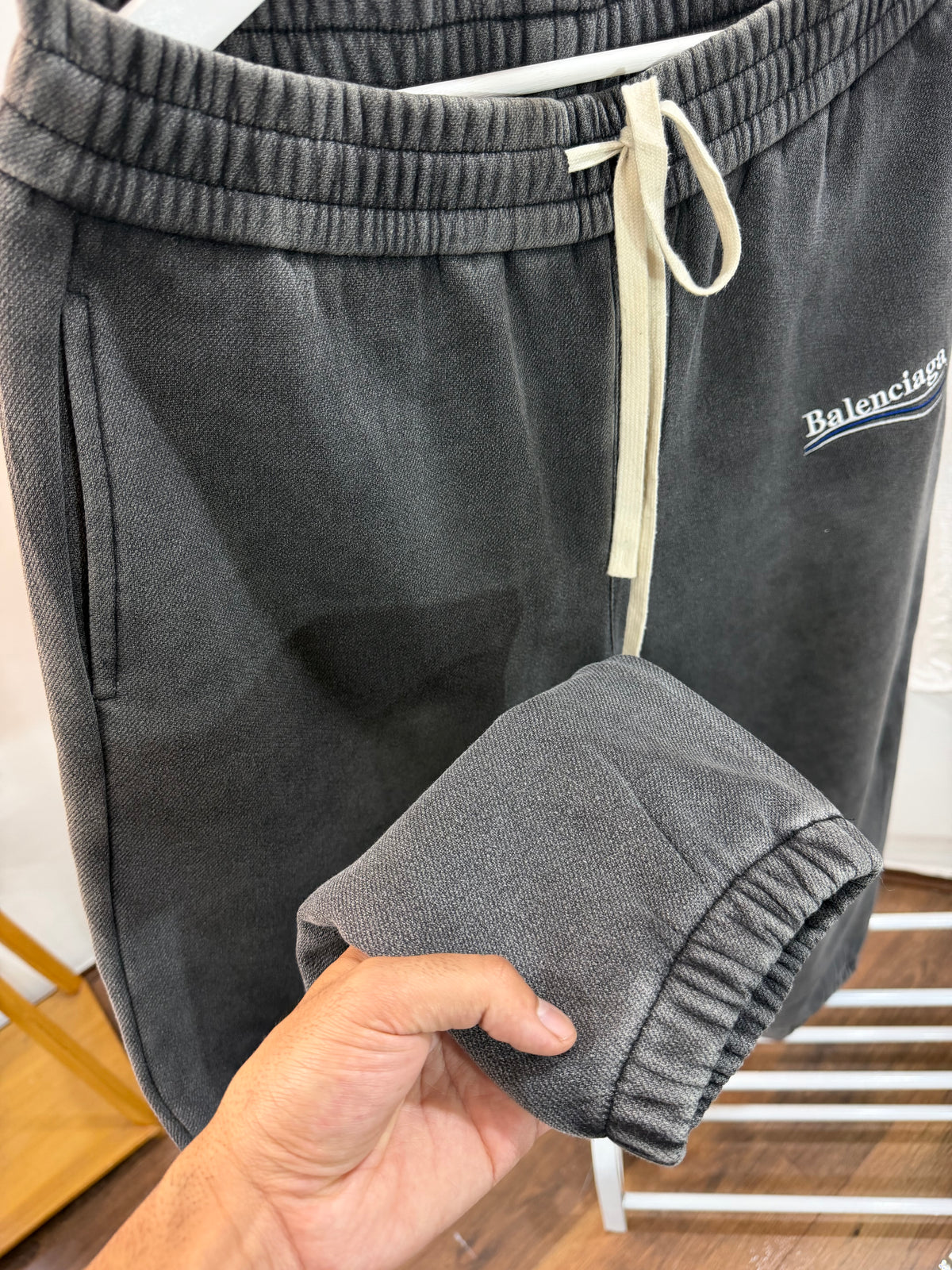 Balenci stone washed grey sweatpant