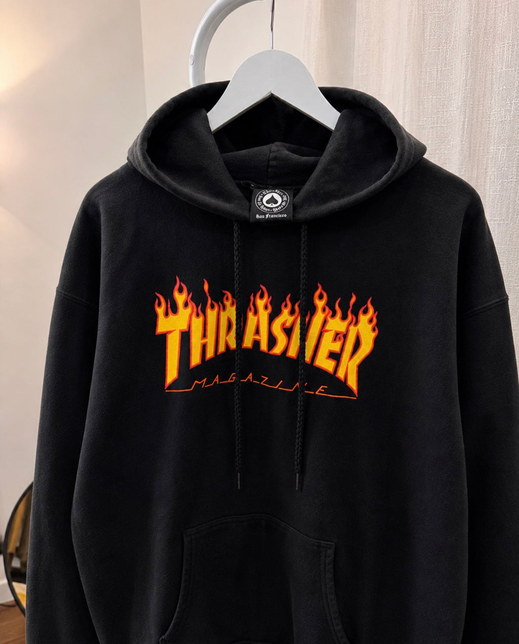 Thrasher black flame hoodie