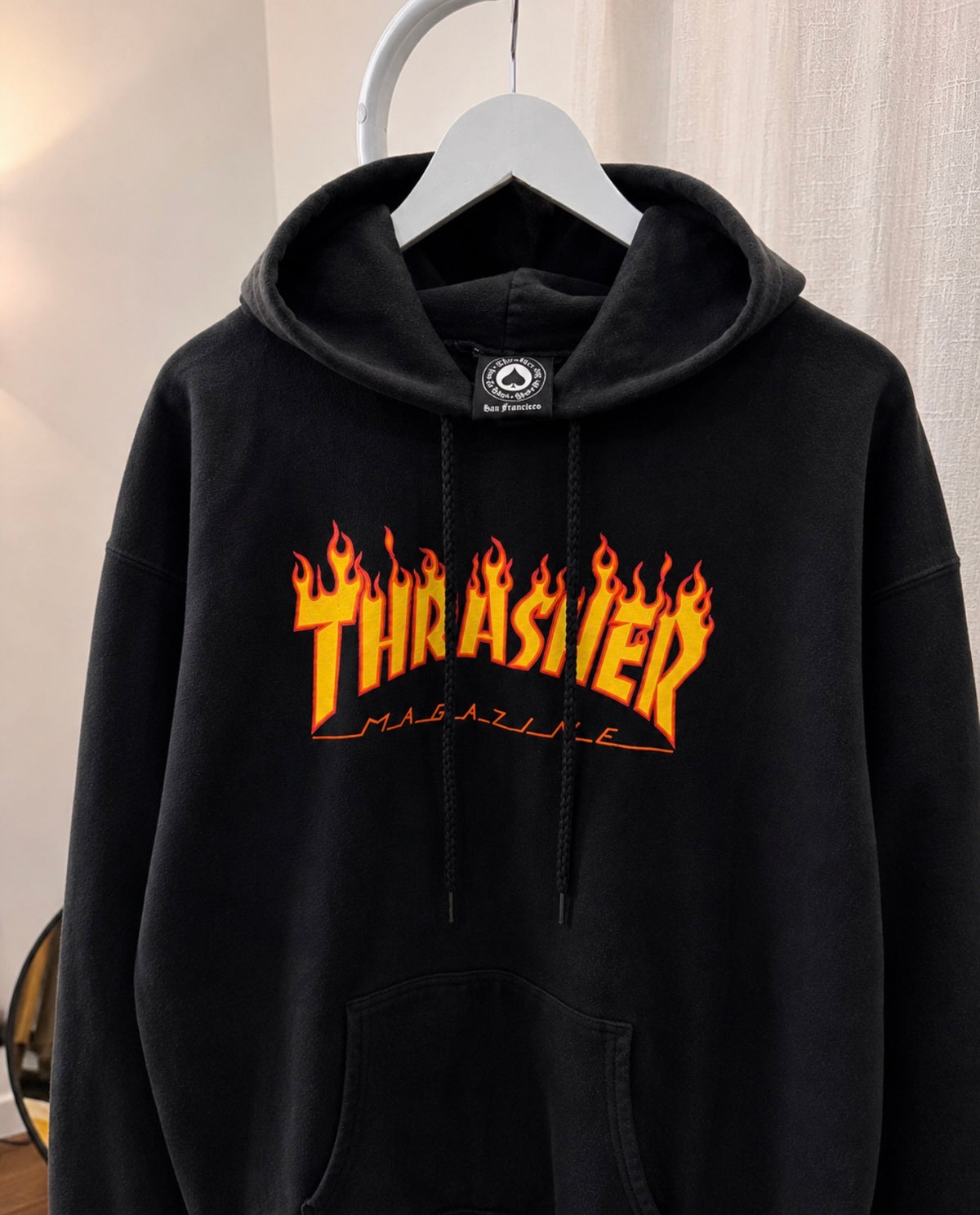 Thrasher black flame hoodie