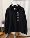 Nike multi logo black hoodie