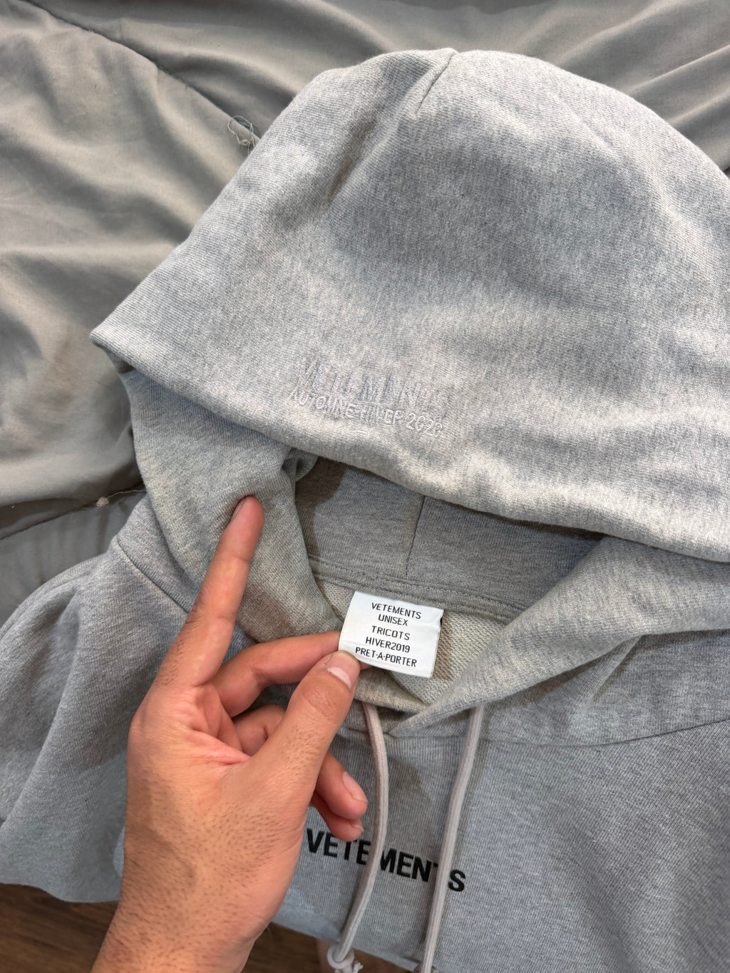 Vet heavyweight grey hoodie