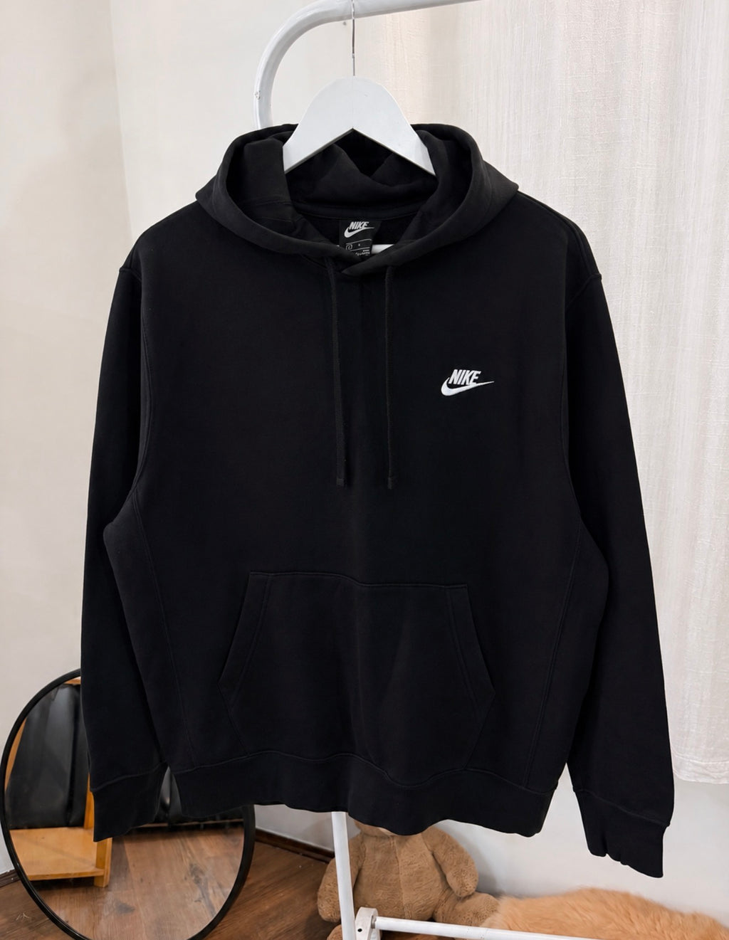 Nike embroidered logo hoodie black