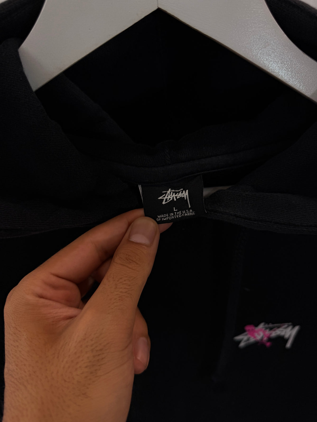 Vintage Stussy paint splash hoodie