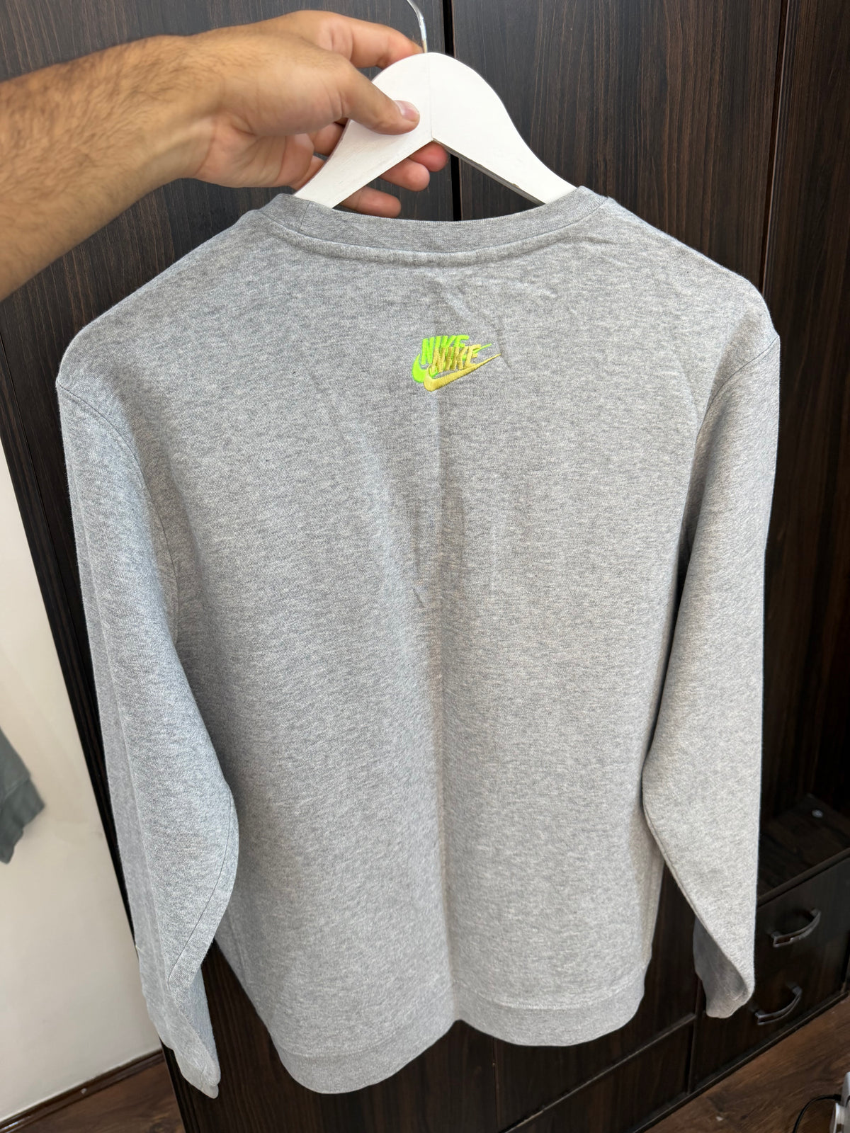 Nike grey multi logo embroidered sweatshirt