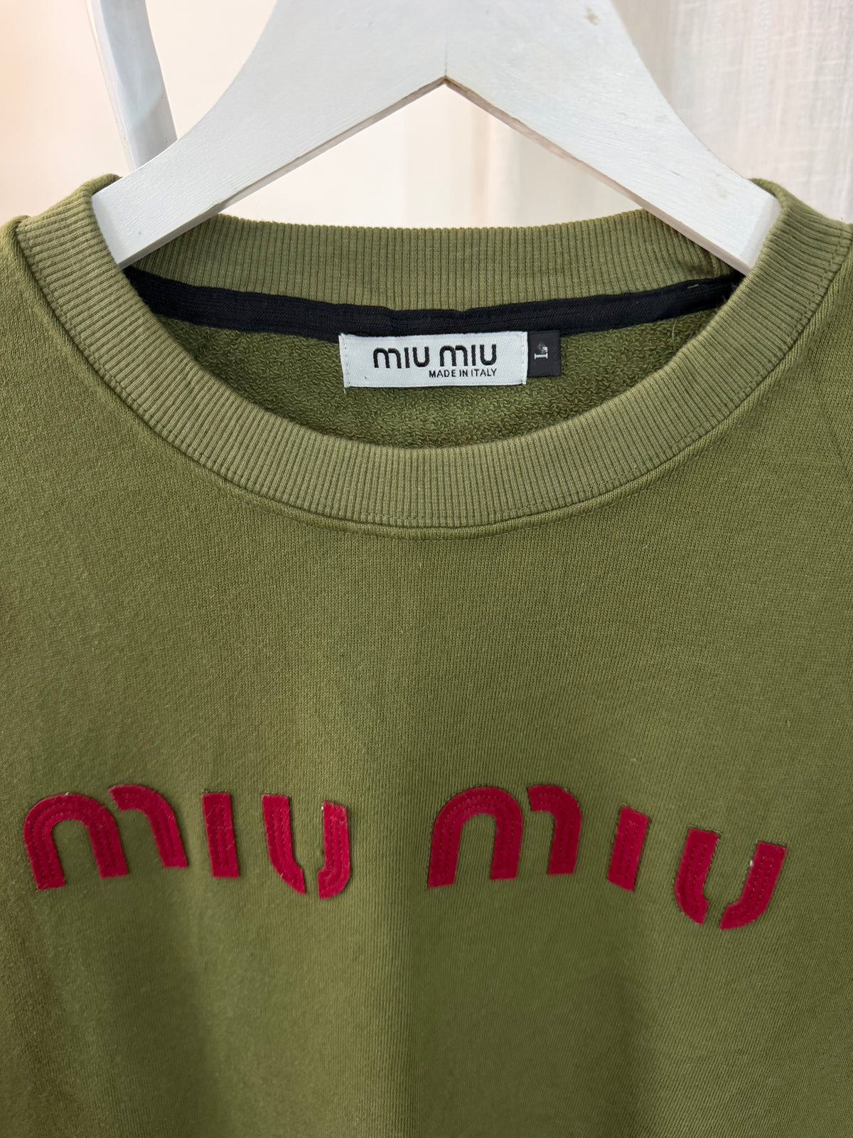 Miu miu green sweatshirt