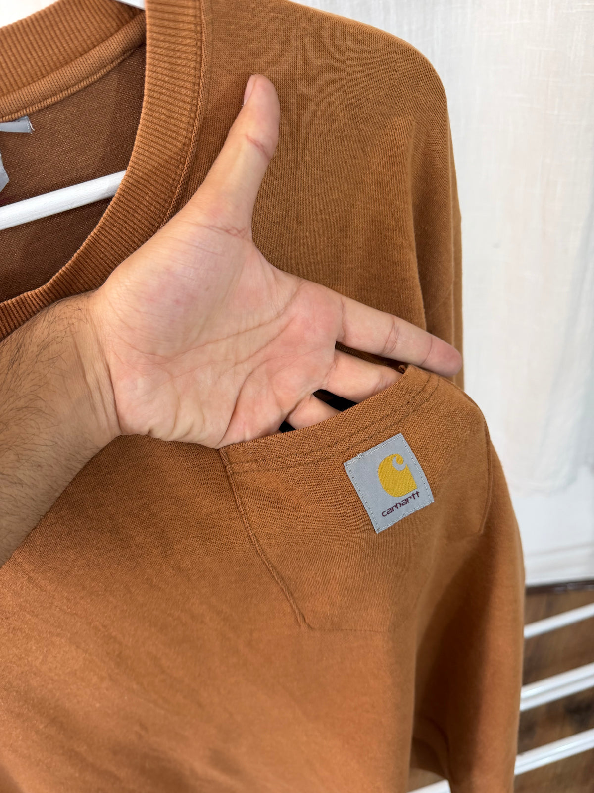 Carhartt brown pocket sweatshirt