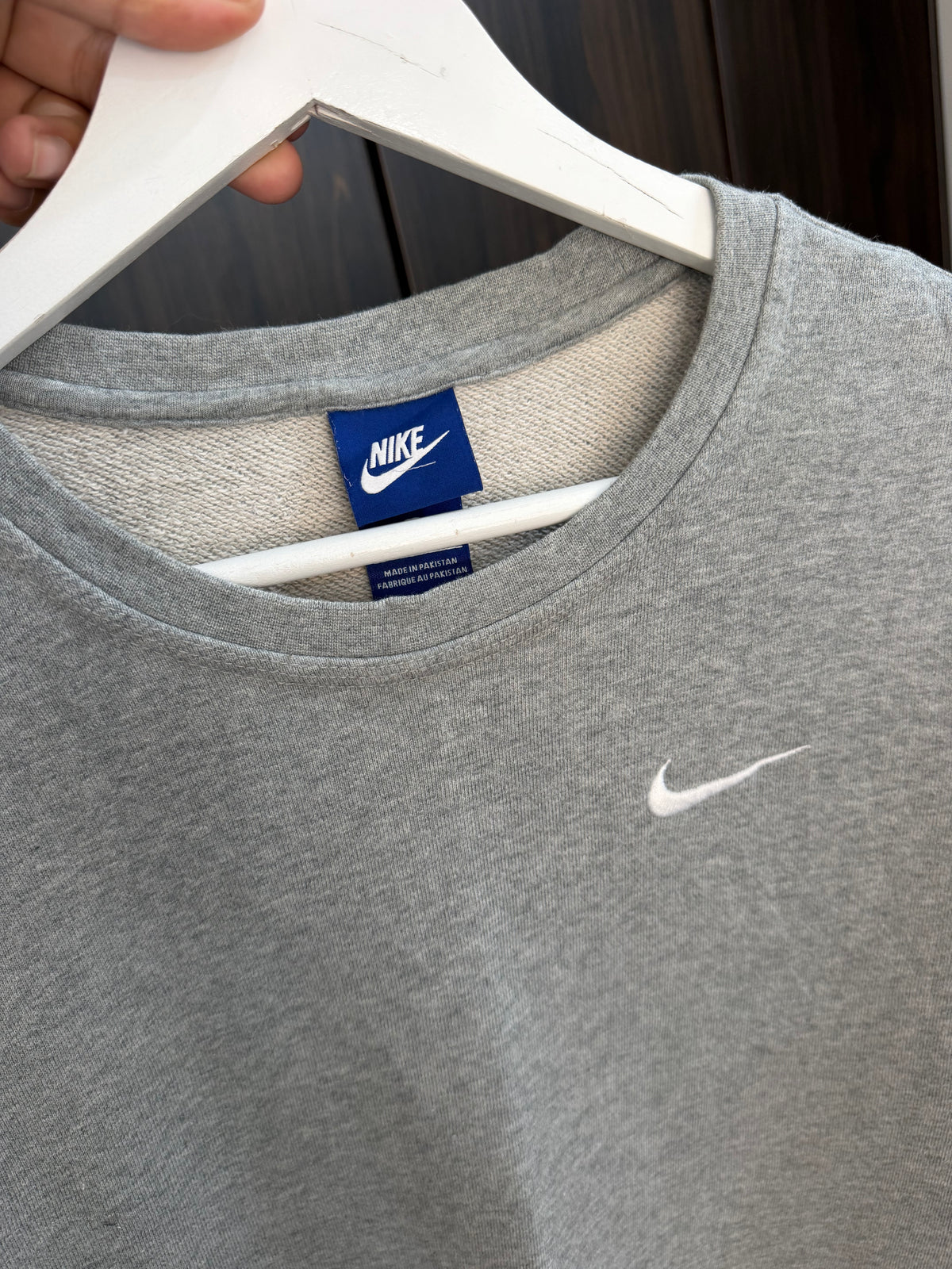 Nike grey swoosh sweatshirt