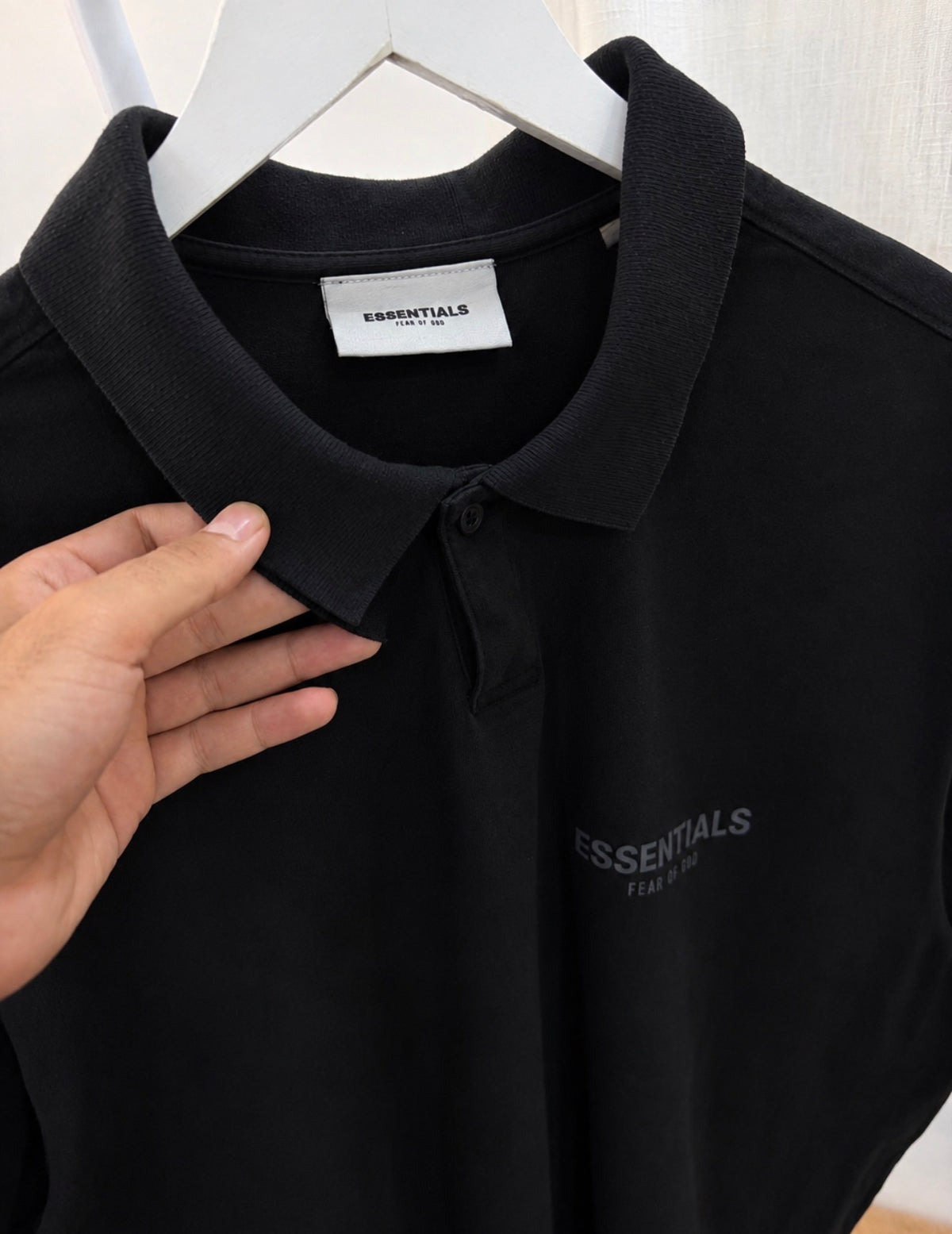 Essentails black polo tee