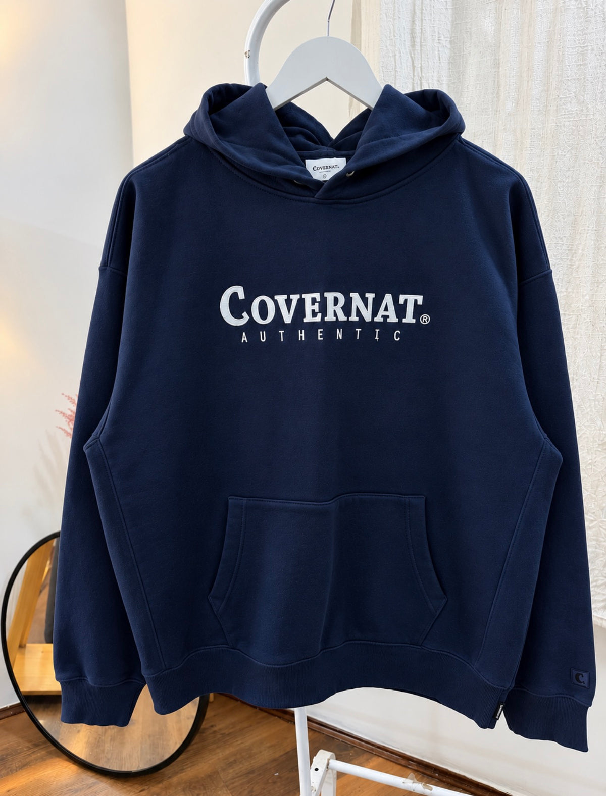 Covernat nevy blue embroidered hoodie heavyweight