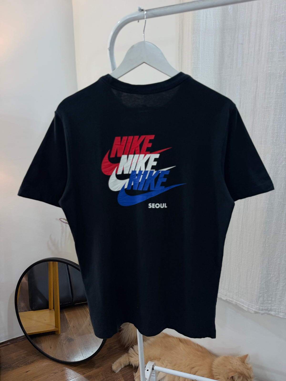 Nike black multi logo tee