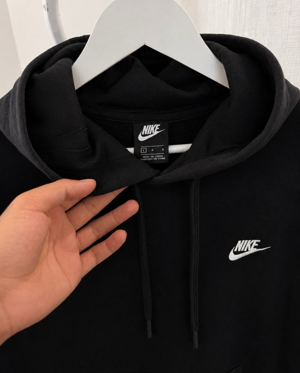 Nike embroidered logo hoodie black