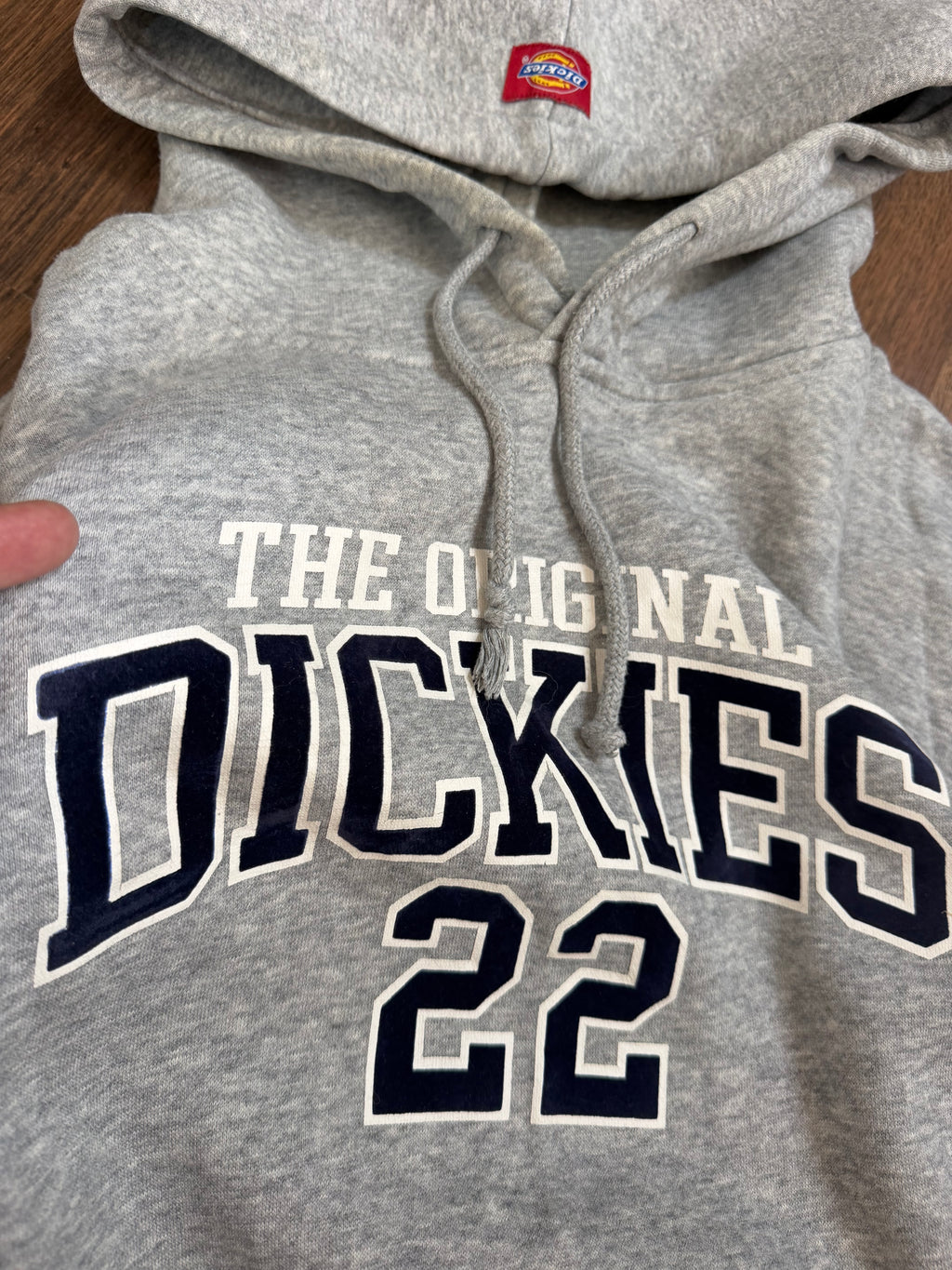 Dickies grey velvet print hoodie