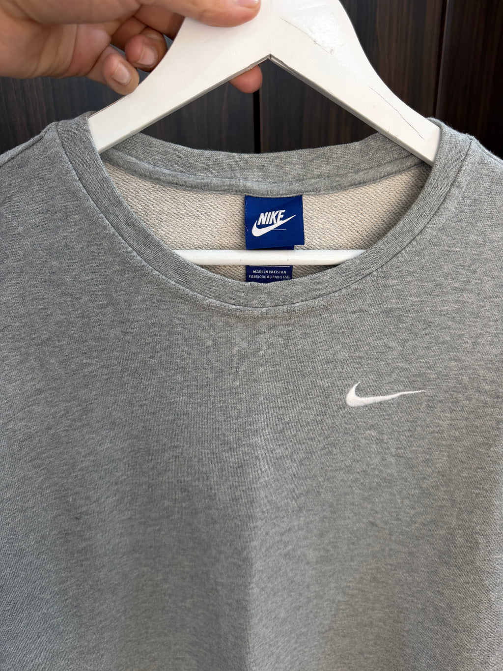 Nike grey swoosh sweatshirt