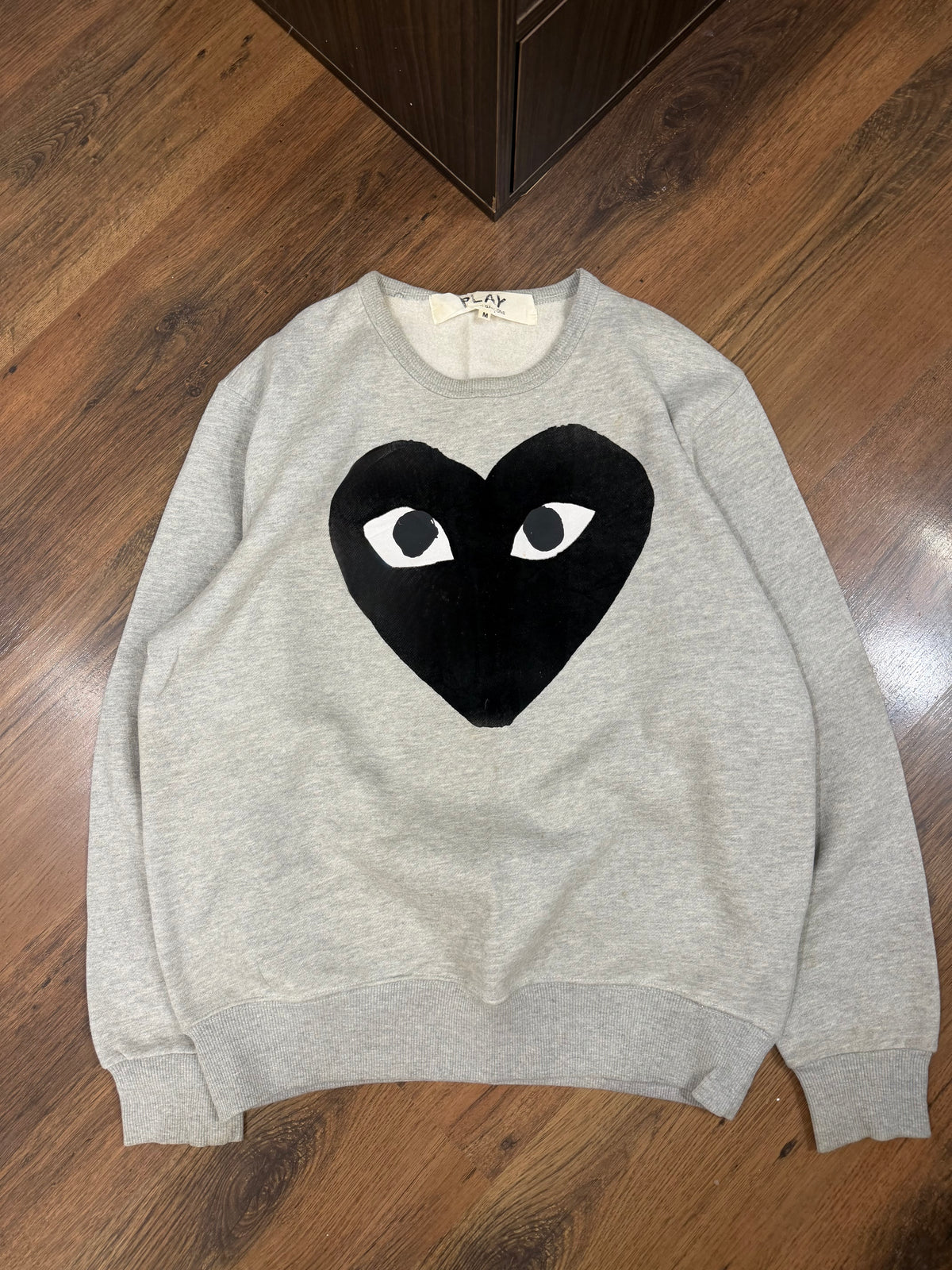 Cdg play grey sweatshirt