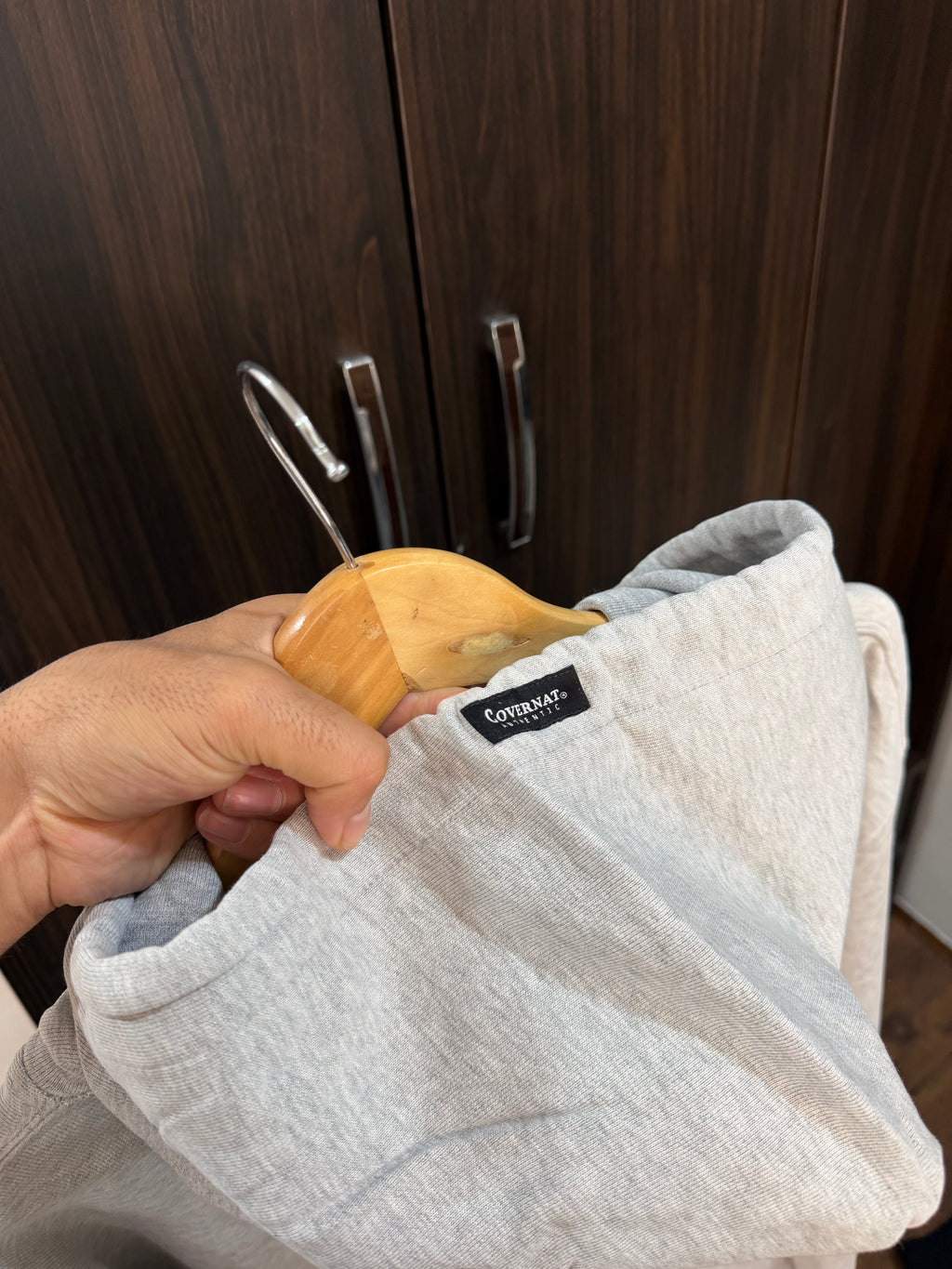 Covernat grey embroidered hoodie