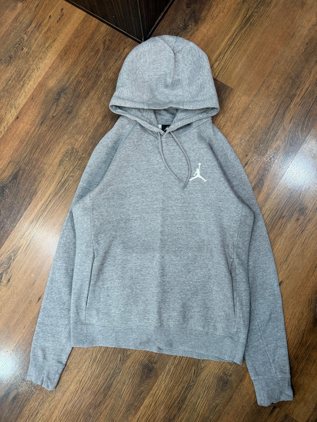Jordan grey embroidered logo hoodie