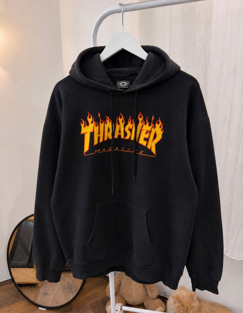 Thrasher black flame hoodie