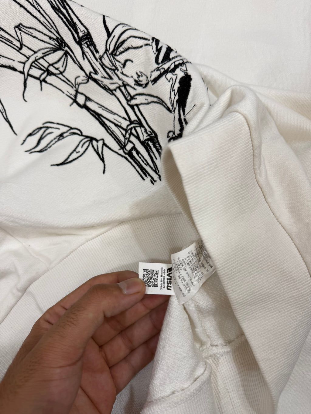 Evisu white embroidered sweatshirt