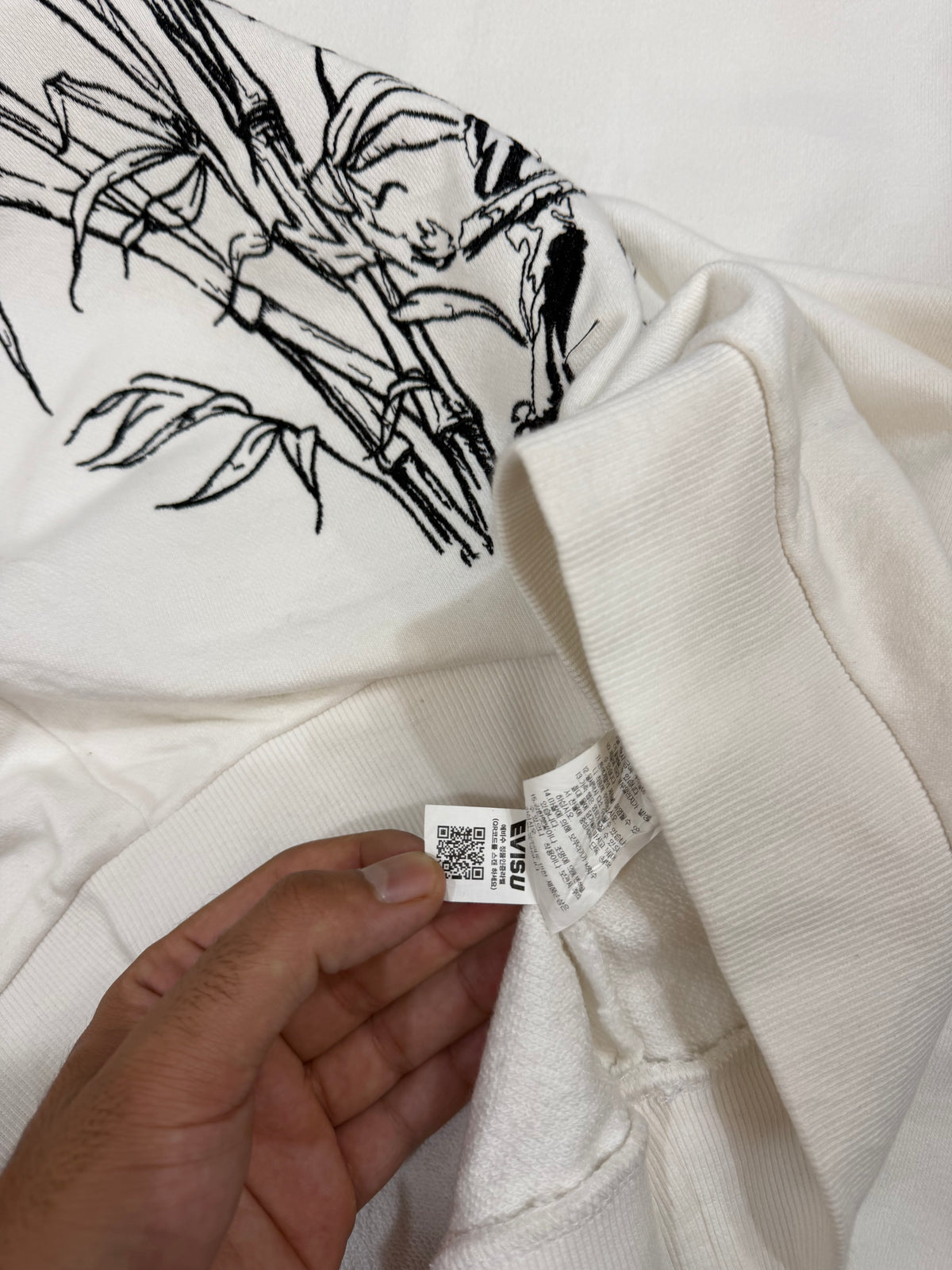 Evisu white embroidered sweatshirt