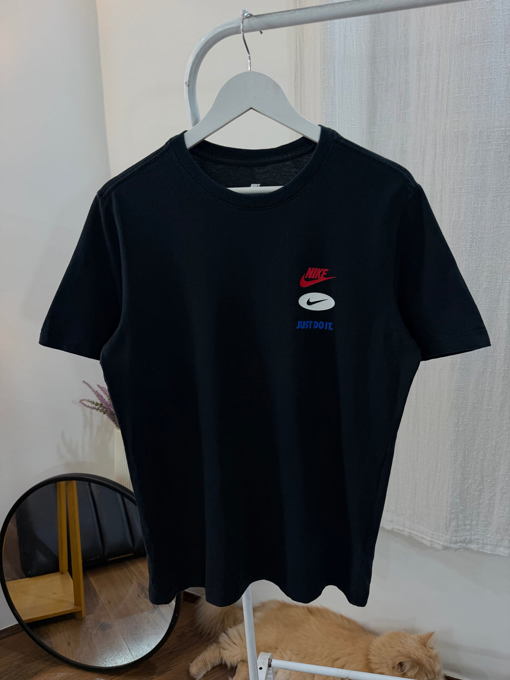Nike black multi logo tee