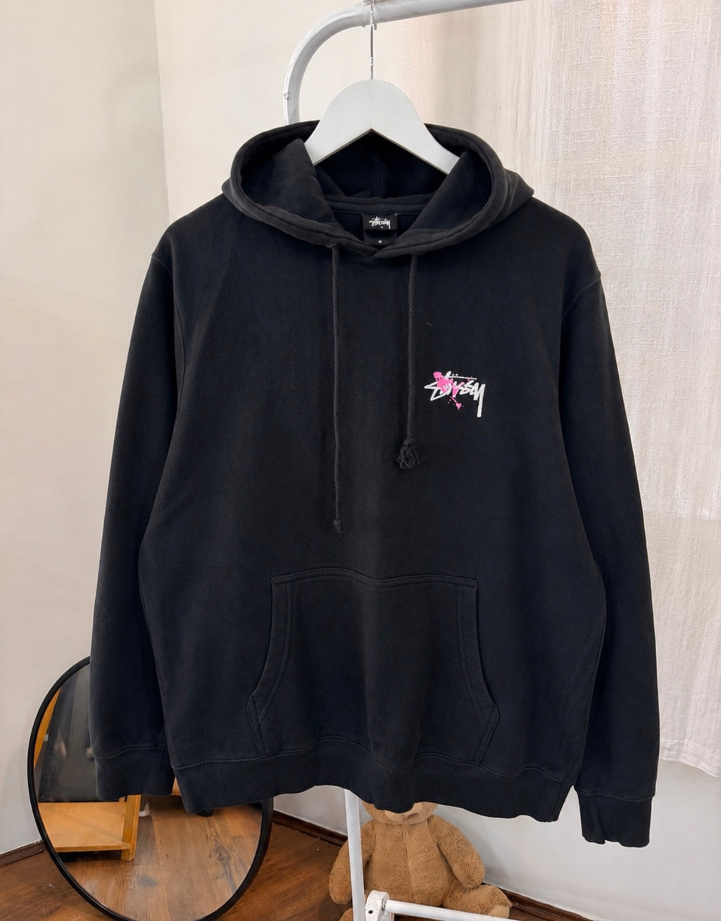 Vintage Stussy paint splash hoodie