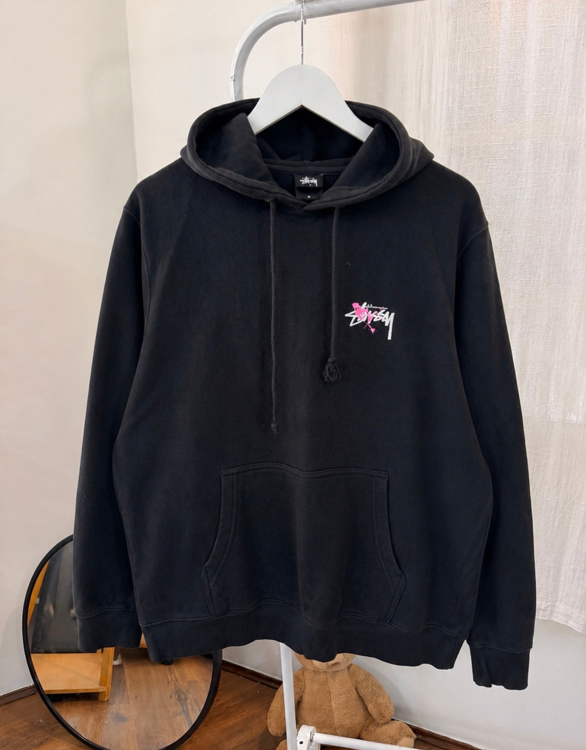 Vintage Stussy paint splash hoodie